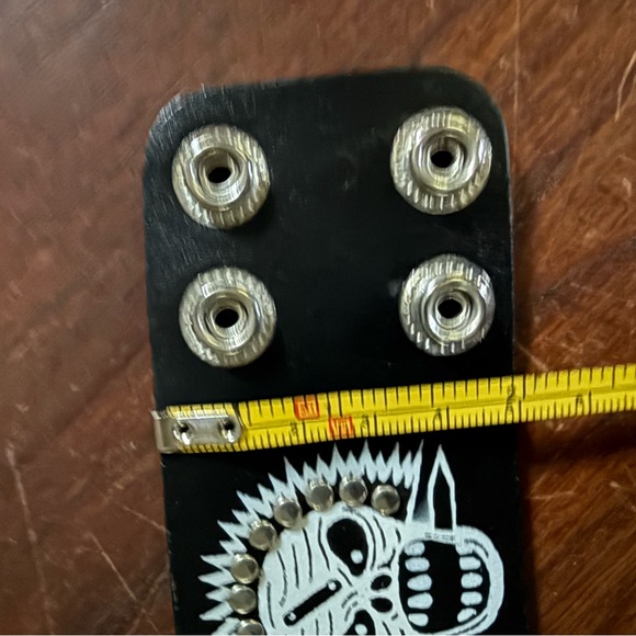 Studded Punk Rock Cuff Bracelet Black & Silver Skull Edgy Bikercore Y2K Rave - Picture 11 of 12